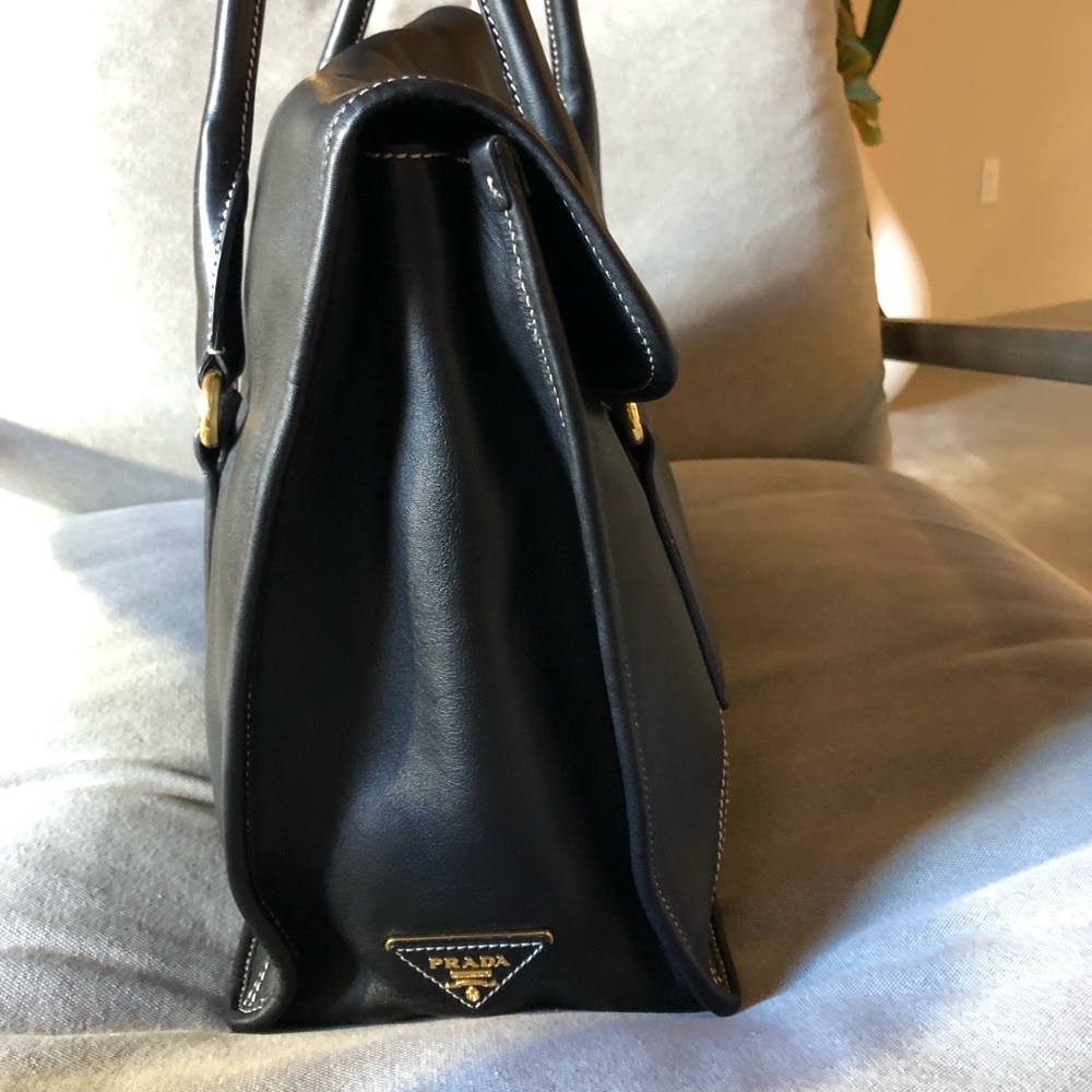 Large Prada Calfskin Leather Satchel - Picture 4 of 8